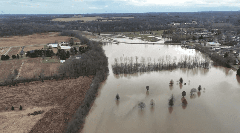 flood post rains in bellbrook, Ohio